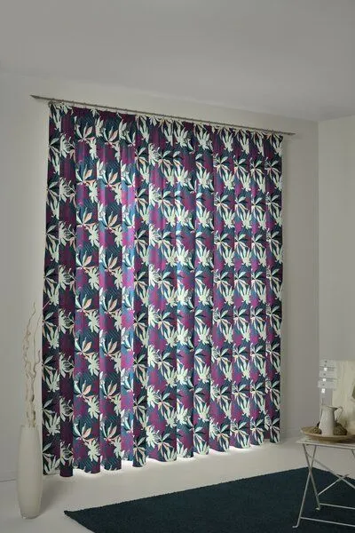 Nature by Adam Nature by Adam Vorhang aus 100% Bio-Baumwolle - Made in Germany - Jungle, Lila-blau, – Produktbild 5 von 7