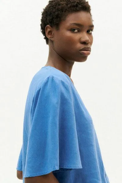 thinking mu thinking mu Hemdbluse - Hemp Libelula Blouse - aus Hanf & Tencel, Heritage blue (blau), – Produktbild 2 von 3