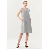 ORGANICATION ORGANICATION Geknöpftes Kleid aus Bio-Baumwolle mit Streifenmuster – Produktbild 1 von 1