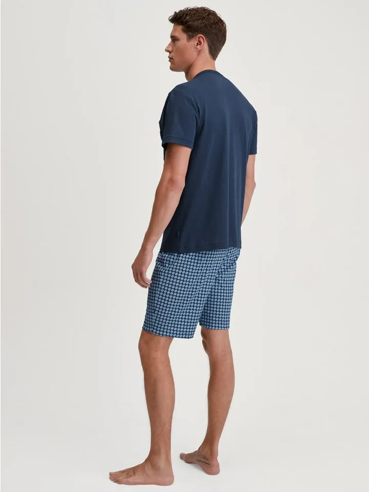 CALIDA CALIDA Shorty Relax Streamline 1 (2 tlg) weich, Interlock-Qualität, kurze Ärmel, Blau, – Produktbild 3 von 5