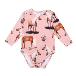 Walkiddy Walkiddy Langarm Body - Beauty Horses Rosa - Nachhaltige, Allergiefreundliche Kinderbekleidung – GOTS zertifiziert – Produktbild 1 von 1