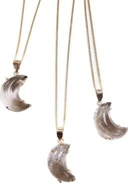 Crystal and Sage Crystal and Sage Rauchquarz Mond Halskette vergoldet – Produktbild 1 von 1