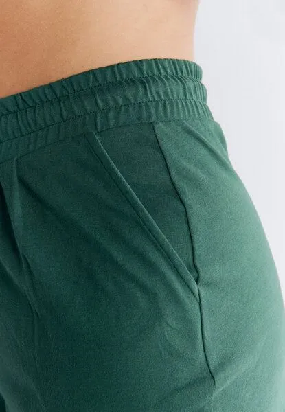 Leela Cotton Damen Pyjama Short aus 100% Bio-Baumwolle Schlafhose Leela Cotton 1440, Tannennadel, – Produktbild 4 von 4