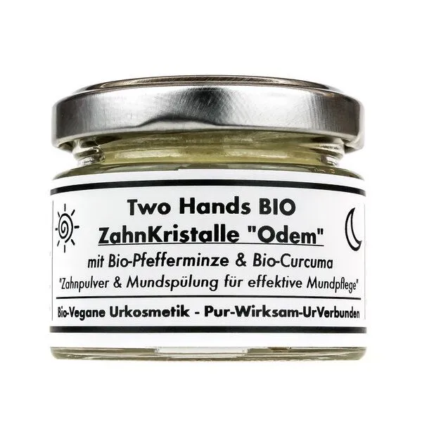 Two Hands BIO Two Hands BIO Zahnpulver „Odem“ mit Bio-Pfefferminze & Bio-Zitronenmyrte - Zahnpasta-Ersatz - Bio Vegan – Produktbild 1 von 1