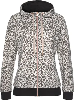 Lascana Lascana Kapuzensweatjacke beige-schwarz – Produktbild 1 von 1