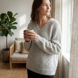 Opi and Max Opi and Max Opi & Max Damen V-Ausschnitt Strickpullover aus Alpaka- & Schurwolle – Produktbild 1 von 1