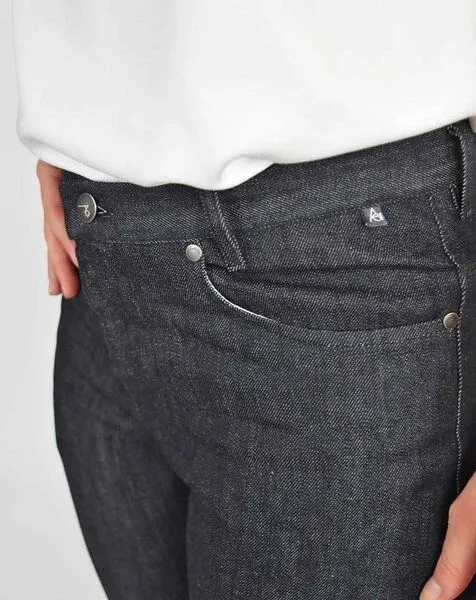 Aatise Zilo Aatise gerade Damenhose aus umweltfreundlicher, schwarzer Upcycling-Baumwolle, Schwarz, – Produktbild 4 von 4