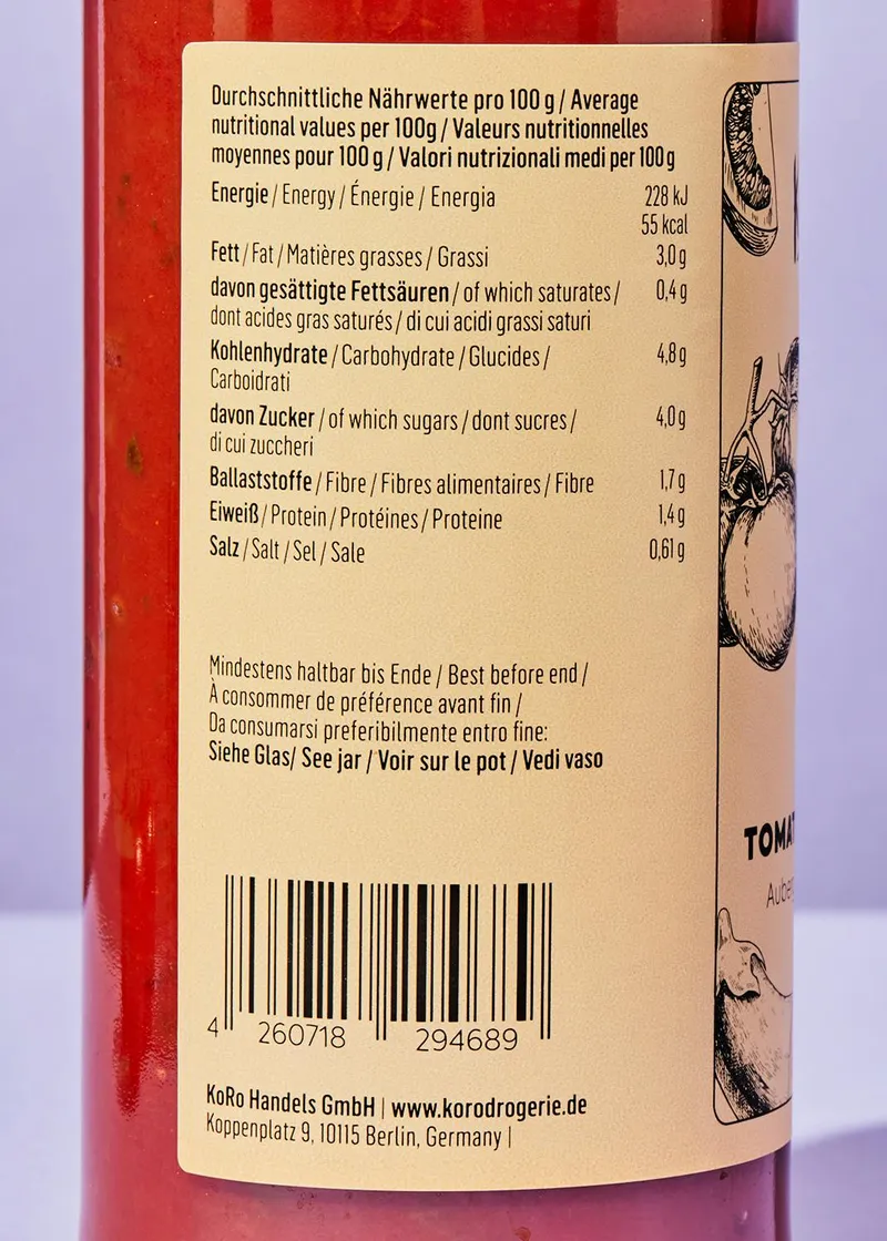KoRo Tomatensoße mit Aubergine 6 x 530 g – Produktbild 4 von 5