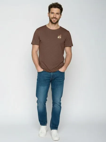 GreenBomb GREENBOMB Wild Pines Spice - Sportliches T-Shirt aus Bio-Baumwolle / hochwertiger Print / GOTS / Fair & Vegan, Braun (earth wood), – Produktbild 3 von 4