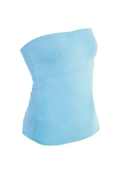 körber mode körber mode Schlauchtop, trägerloses Top aus Biobaumwolle, viele Farben, in Normalgröße & Kurzgröße, Himmelblau, – Produktbild 1 von 2