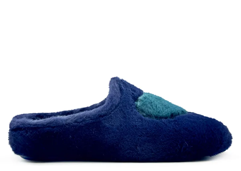 thies thies Damen vegan Hausschuhe Rec Heart Navy, Blau, – Produktbild 2 von 2