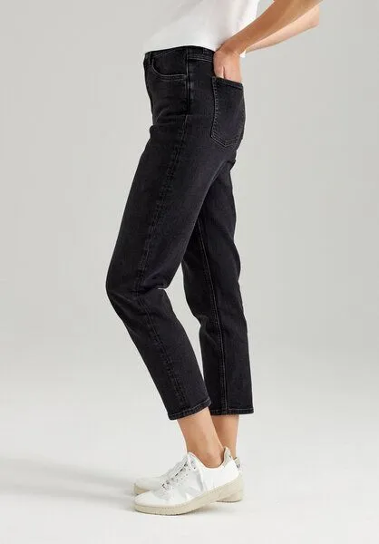 THOKKTHOKK ThokkThokk Damen Mom Cropped Jeans aus Biobaumwoll-Mix, Black (schwarz), – Produktbild 2 von 6