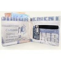 Nyuzi Blackwhite Nyuzi Blackwhite Upcyclin Mini Wallet Portmonnaie | Geldbörse recycelt aus Zementsäcken für Damen und Herren, Blau-simba cement, – Produktbild 1 von 1