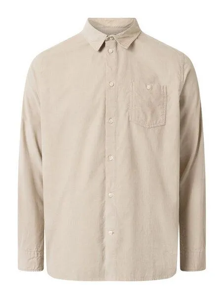 KnowledgeCotton Apparel KnowledgeCotton Apparel Cordhemd - Regular fit corduroy shirt - aus Bio-Baumwolle, Beige (kight feather gray), – Produktbild 1 von 4