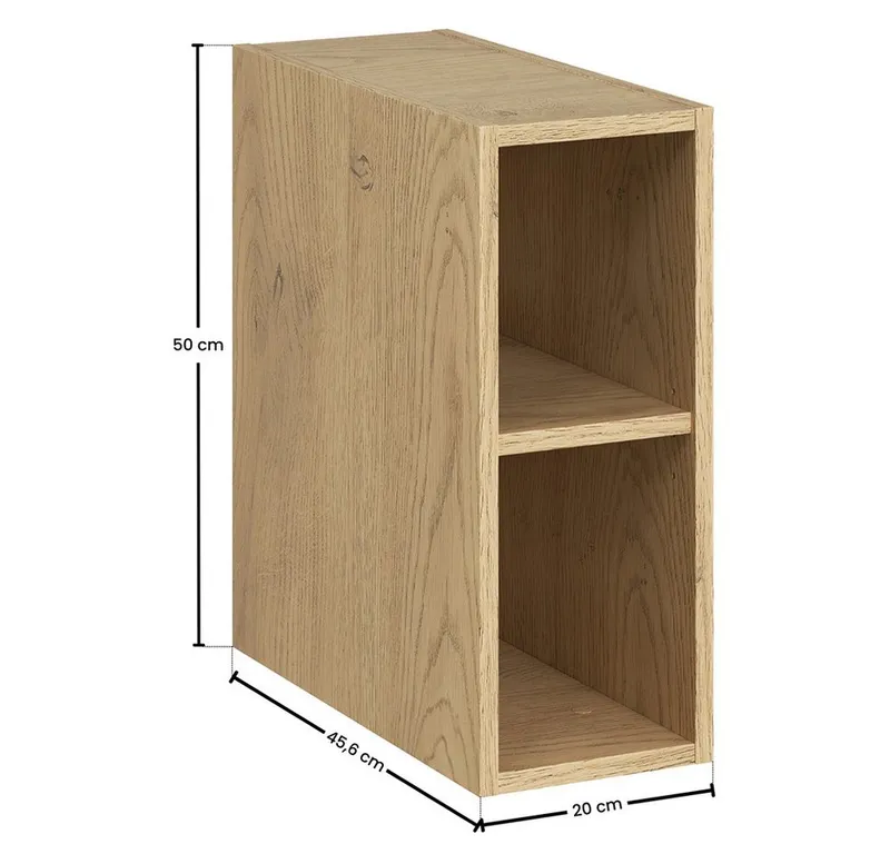 Lomadox Badregal DURANGO-56, in Eiche mit 2 offenen Fächern, Braun, – Produktbild 4 von 4