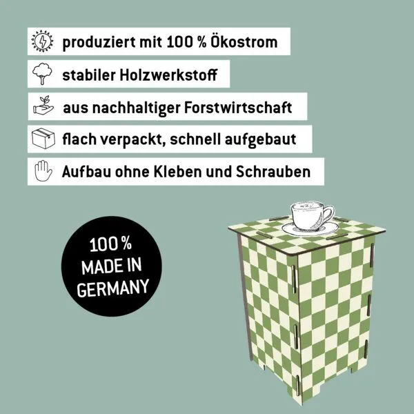 WERKHAUS WERKHAUS Photohocker -Schachbrettmuster grün – Produktbild 2 von 4