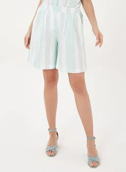 ORGANICATION ORGANICATION Lockere Shorts aus Leinen-Mix mit Streifen – Produktbild 1 von 1