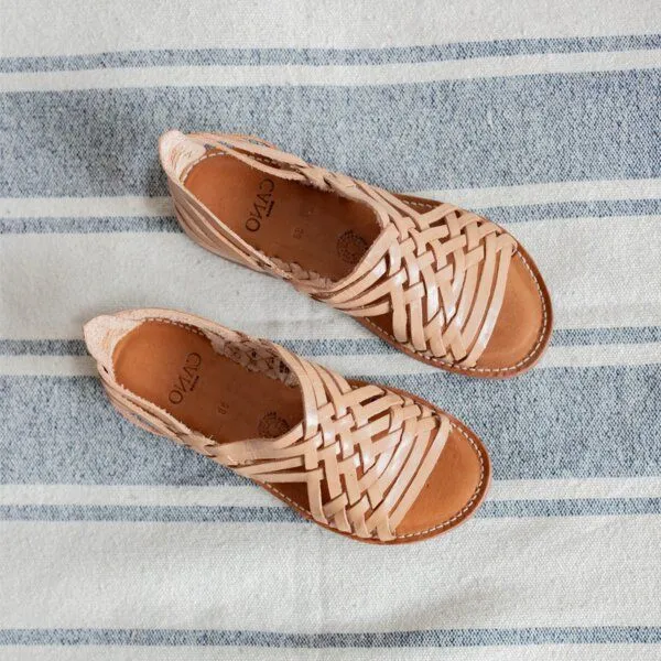 CANO CANO Luisa Huarache Beige, Cognac, – Produktbild 2 von 4