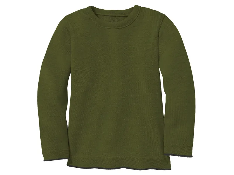 Disana Disana Kinder Strickpullover Bio-Merinowolle oliv Gr. 86/92, Grün, – Produktbild 1 von 2