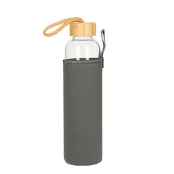 elasto elasto Glasflasche Bamboo mit Hülle, 750 ml, transparent – Produktbild 1 von 1
