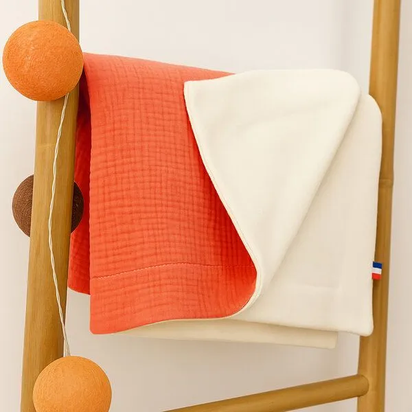 PAPATE PAPATE Fleecedecken aus Bio-Baumwolle, Rot, – Produktbild 3 von 3