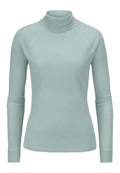 hessnatur hessnatur Longsleeve Slim aus Bio-Merinowolle und TENCEL Lyocell, Polargrün, – Produktbild 3 von 4