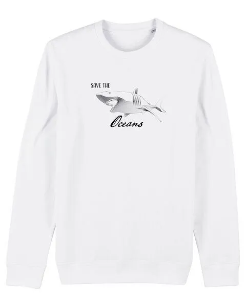Human Family Human Family Bio Unisex Rundhals-Sweatshirt - "Switch - Save Oceans" in 3 Farben, Weiss, – Produktbild 2 von 2