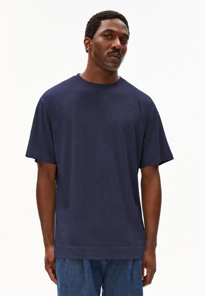 ARMEDANGELS ARMEDANGELS MAARKOS LINEN Herren T-Shirt aus Baumwoll-Leinen-Mix, Tinted navy, – Produktbild 1 von 4