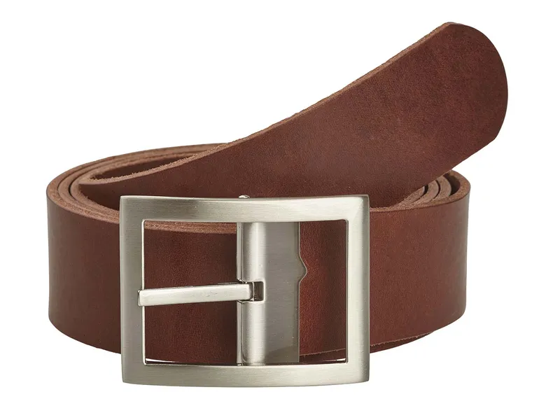 Gürtel aus vegetabil gegerbtem Leder, Braun, – Produktbild 1 von 1