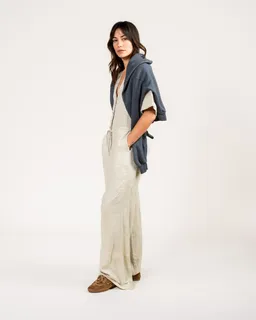 Kuyichi Kuyichi Damen vegan Jumpsuit Sammie Einfarbig Haferflocken – Produktbild 1 von 1