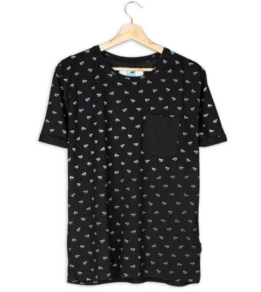 Gary Mash GARY MASH Shirt Paper Airplanes aus Modal®-Mix Schwarz, Schwarz, – Produktbild 4 von 4