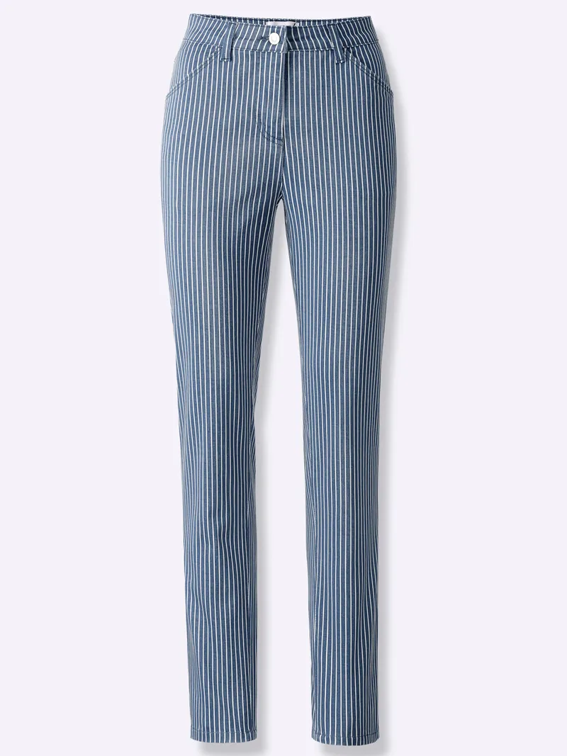 Witt Jeans jeansblau-weiß-gestreift, Jeansblau-weiß-gestreift, – Produktbild 1 von 2