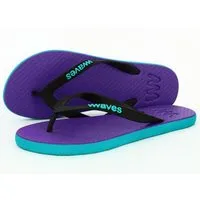 Waves WAVES Flip Flops - Zehentrenner 100 % Naturkautschuk, Lila/türkis, – Produktbild 1 von 1