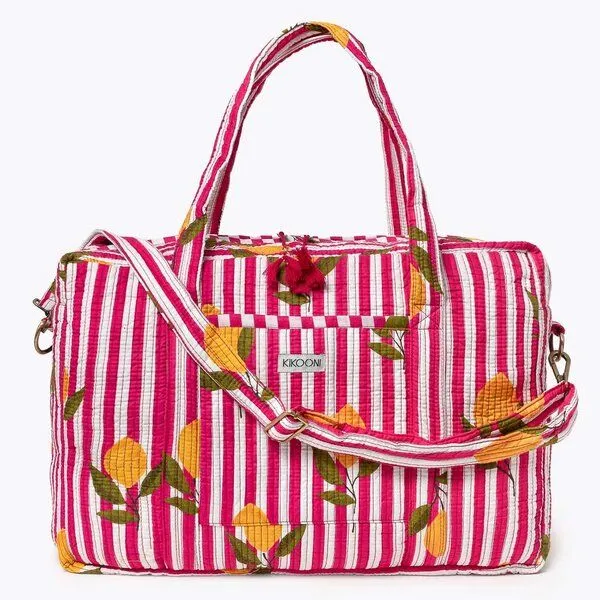 KIKOONI KIKOONI handgefertigte große Reisetasche TRAVELER BAG, Twisted lemon pink, – Produktbild 1 von 4