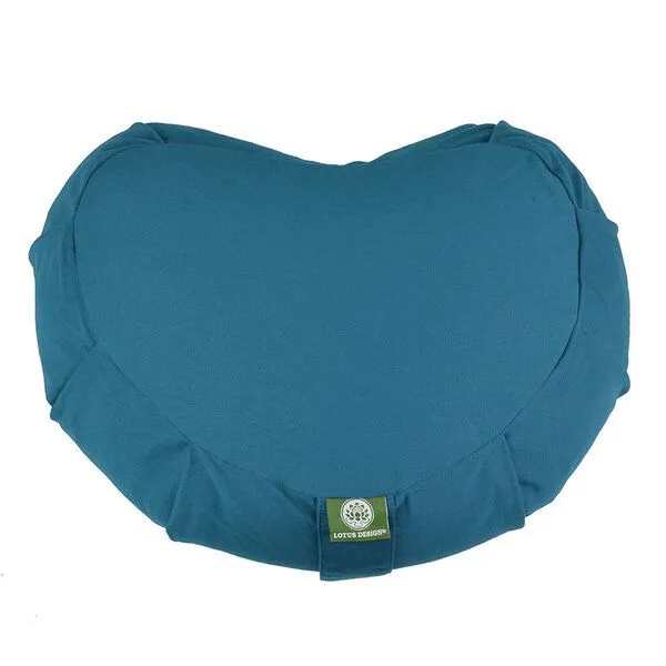 Lotus Design® Meditationskissen Halbmond YOGAHERZ Lotus Design® - Bio-Buchweizenschalen, Türkis, – Produktbild 4 von 4