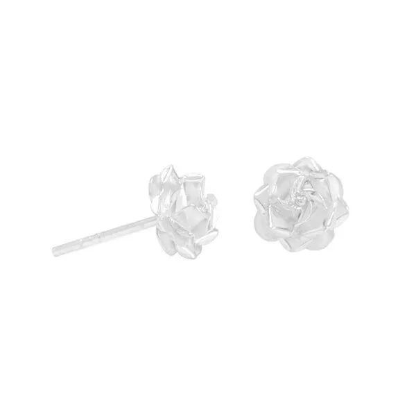 pakilia pakilia Silber Ohrstecker Mini Rose Fair-Trade und handmade, Rosa, – Produktbild 2 von 8