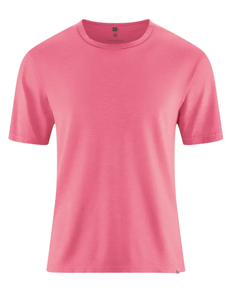 HempAge Hempage Herren vegan T-Shirt Aus Slub Jersey Hibiskusrosa, Rosa, – Produktbild 1 von 2