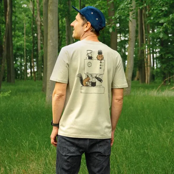 Cmig Cmig Kaffee-Hörnchen T-Shirt für Kaffeeliebhaber, Stone (beige), – Produktbild 2 von 4