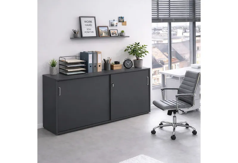 Schildmeyer Aktenschrank Serie 1500, Aktenschrank, Made in Germany, B: 160,2 cm Solide Verarbeitung - Dieses Produkt ist in Deutschland gefertigt, Schwarz, – Produktbild 1 von 5