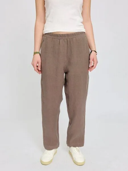 Mazine Mazine Hose - Straight Leg Linen Pants - aus 100% Leinen, Grey brown (braun), – Produktbild 1 von 2