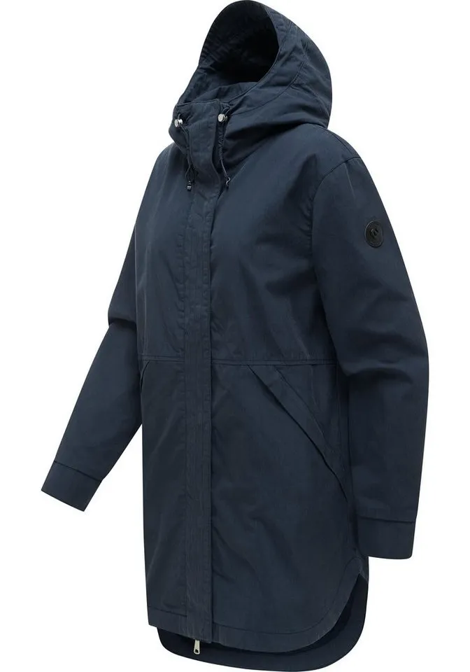 ragwear ragwear Kurzmantel Lamyja B Leichter Oversize-Übergangsparka mit Kapuze, Blau, – Produktbild 3 von 3