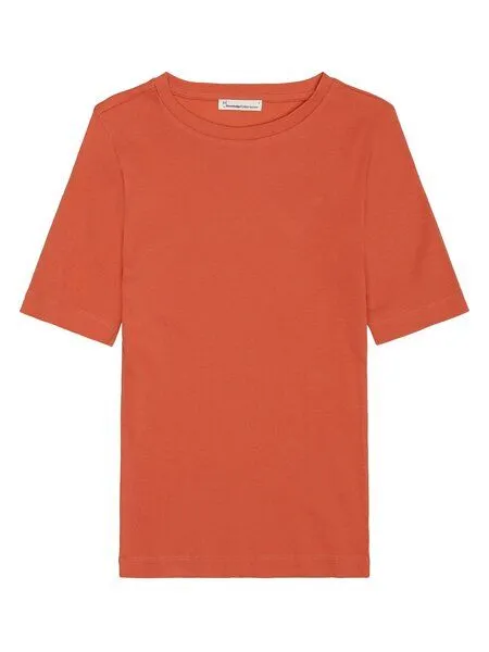 KnowledgeCotton Apparel KnowledgeCotton Apparel T-Shirt - Rib t-shirt - aus Bio-Baumwolle, Orange (langoustino), – Produktbild 1 von 3