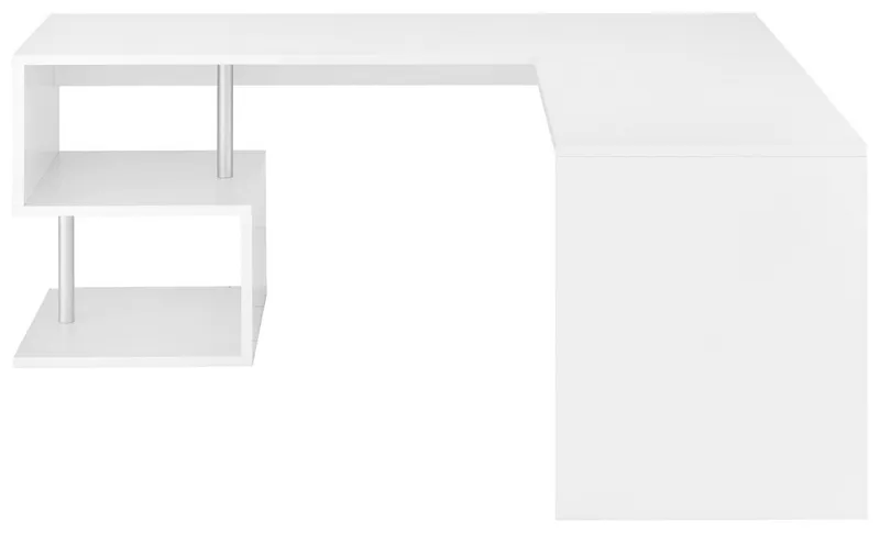 Home affaire Eckschreibtisch Esse, Schreibtisch im modernen Design, mit oder ohne Monitoraufsatz Breite 180/160 cm, "Made in Italy", Weiß, – Produktbild 1 von 5