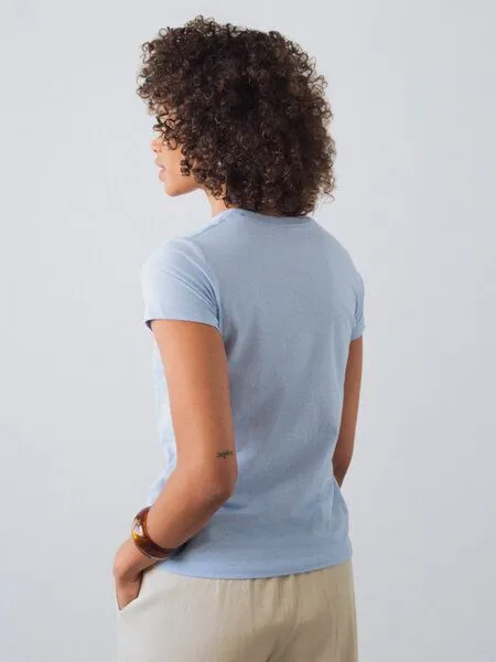 Honest Basics Honest Basics Damen Basic T-Shirt aus Bio- und recycelter Baumwolle, Ice, – Produktbild 4 von 4