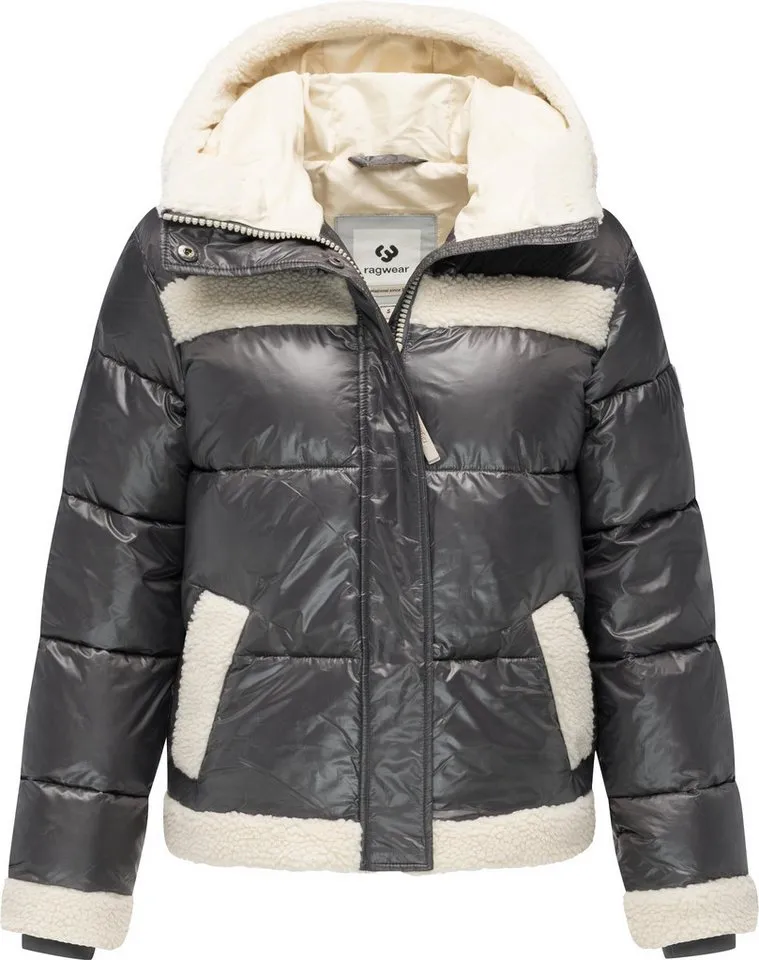 ragwear ragwear Winterjacke Editah Shiny YOUMODO Jacke mit Plüsch-Details und glänzender Optik, Grau, – Produktbild 2 von 4
