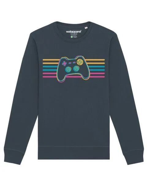 watapparel watapparel Sweatshirt Unisex Retro Joystick, India ink grey, – Produktbild 1 von 3