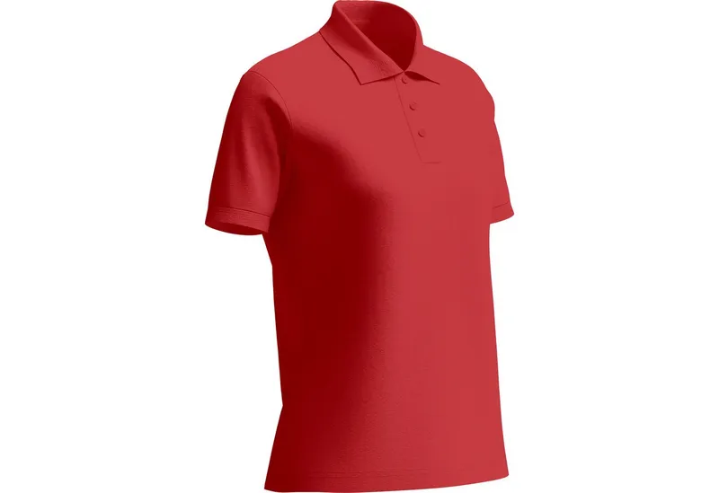 Qualitex Workwear Warnschutz-Shirt Poloshirt Damen Kurzarm – atmungsaktiv & nachhaltig Polo Shirt (1-tlg) Damen Poloshirt kurzarm aus Tencel – bequem, robust & vielseitig, Rot, – Produktbild 3 von 5