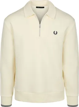Fred Perry Fred Perry Longsleeve Half Zip Poloshirt Ecru - Größe XL – Produktbild 1 von 1