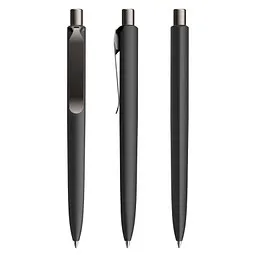 prodir prodir® Druckkugelschreiber DS8 Soft Touch PSR Push, blaue Mine, schwarz/graphit satiniert, Schwarz / dunkelgrau, – Produktbild 1 von 1