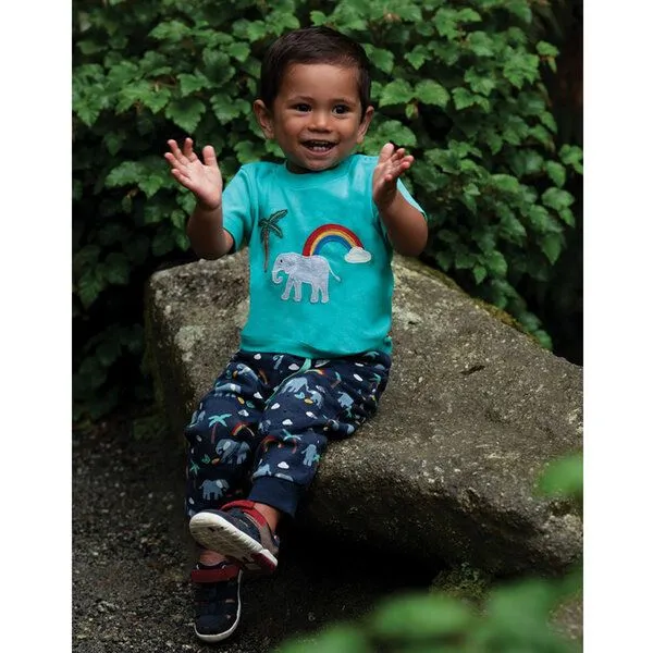 Frugi Frugi T-Shirt Elefant in Pazifik-grün – Produktbild 2 von 3